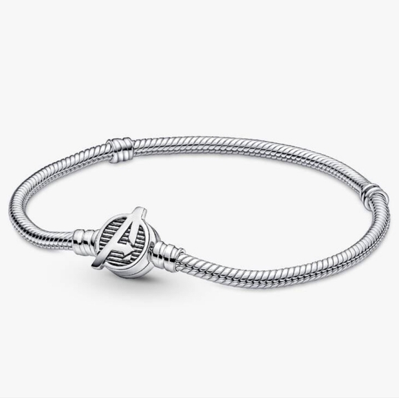 Pandora Jewelry - Authentic Pandora Moments Marvel The Avengers Logo Clasp Snake Chain Bracelet